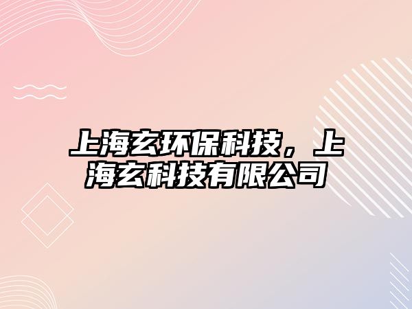 上海玄環(huán)保科技，上海玄科技有限公司