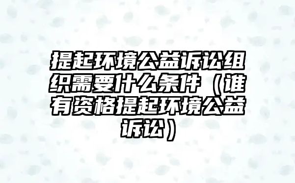 提起環(huán)境公益訴訟組織需要什么條件（誰有資格提起環(huán)境公益訴訟）