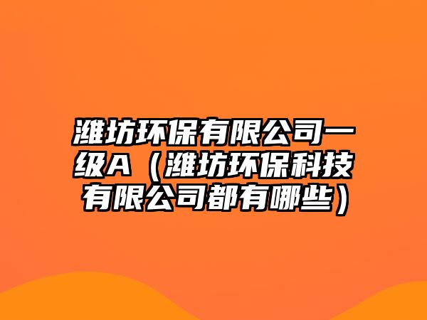 濰坊環(huán)保有限公司一級(jí)A（濰坊環(huán)?？萍加邢薰径加心男?/> 
									</a>
									<h4 class=