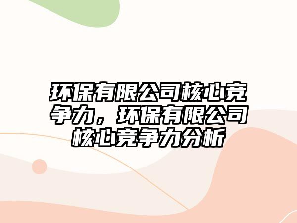 環(huán)保有限公司核心競爭力，環(huán)保有限公司核心競爭力分析