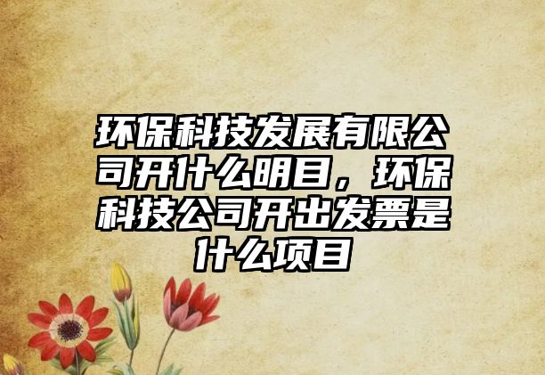 環(huán)?？萍及l(fā)展有限公司開什么明目，環(huán)?？萍脊鹃_出發(fā)票是什么項(xiàng)目