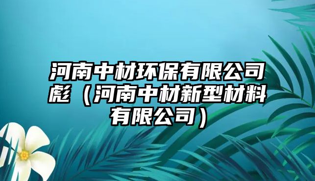 河南中材環(huán)保有限公司彪（河南中材新型材料有限公司）