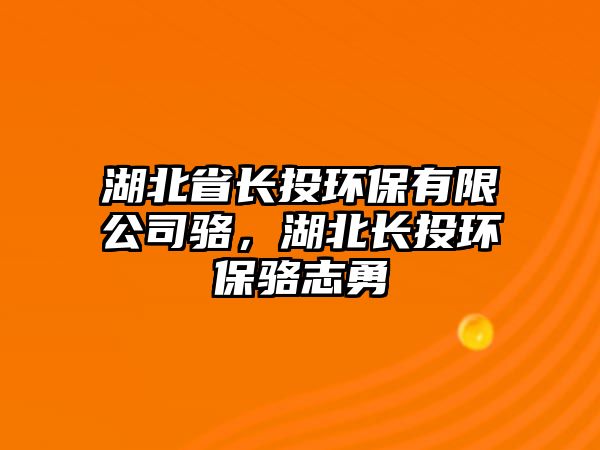 湖北省長投環(huán)保有限公司駱，湖北長投環(huán)保駱志勇