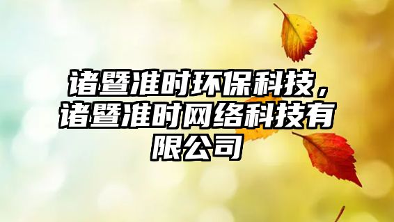 諸暨準時環(huán)?？萍?，諸暨準時網(wǎng)絡科技有限公司