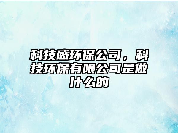 科技感環(huán)保公司，科技環(huán)保有限公司是做什么的