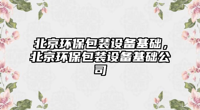 北京環(huán)保包裝設備基礎，北京環(huán)保包裝設備基礎公司