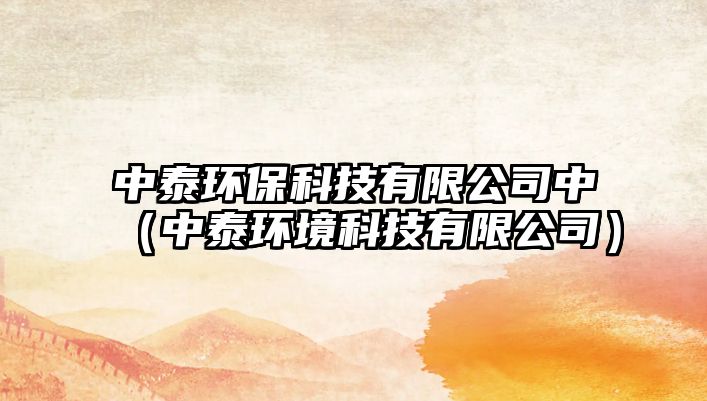 中泰環(huán)保科技有限公司中（中泰環(huán)境科技有限公司）