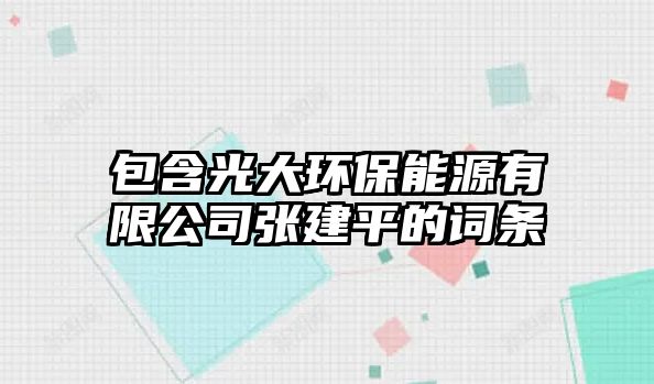 包含光大環(huán)保能源有限公司張建平的詞條