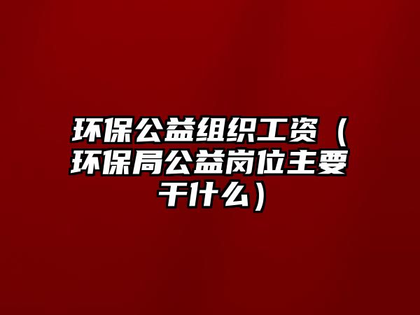 環(huán)保公益組織工資（環(huán)保局公益崗位主要干什么）