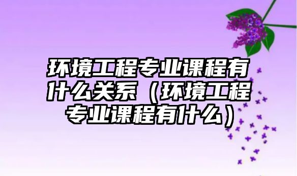 環(huán)境工程專業(yè)課程有什么關系（環(huán)境工程專業(yè)課程有什么）