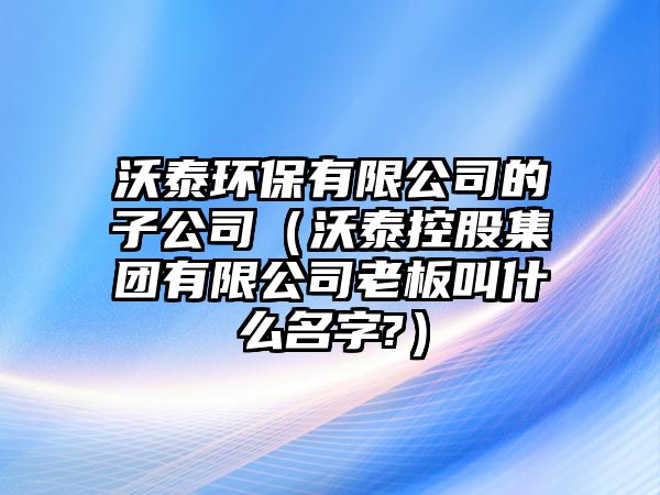 沃泰環(huán)保有限公司的子公司（沃泰控股集團(tuán)有限公司老板叫什么名字?）