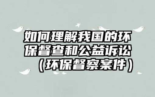 如何理解我國(guó)的環(huán)保督查和公益訴訟（環(huán)保督察案件）