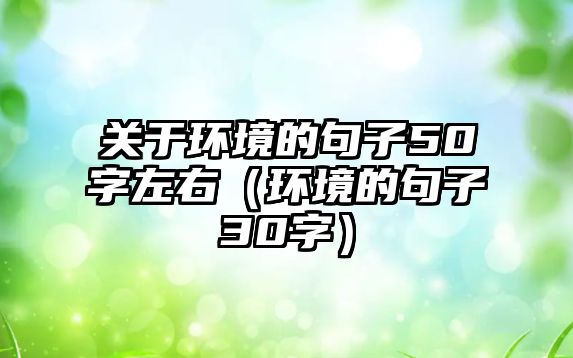 關(guān)于環(huán)境的句子50字左右（環(huán)境的句子30字）