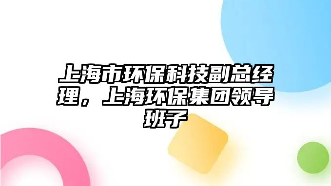 上海市環(huán)?？萍几笨偨?jīng)理，上海環(huán)保集團領導班子