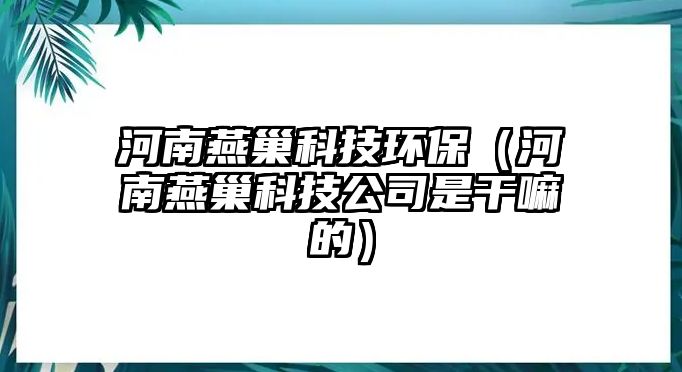 河南燕巢科技環(huán)保（河南燕巢科技公司是干嘛的）