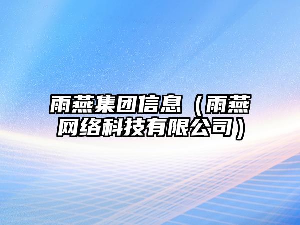 雨燕集團信息（雨燕網(wǎng)絡(luò)科技有限公司）