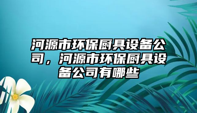 河源市環(huán)保廚具設(shè)備公司，河源市環(huán)保廚具設(shè)備公司有哪些