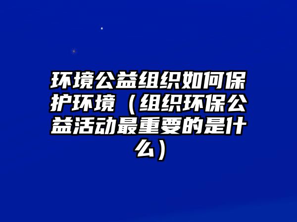 環(huán)境公益組織如何保護(hù)環(huán)境（組織環(huán)保公益活動(dòng)最重要的是什么）