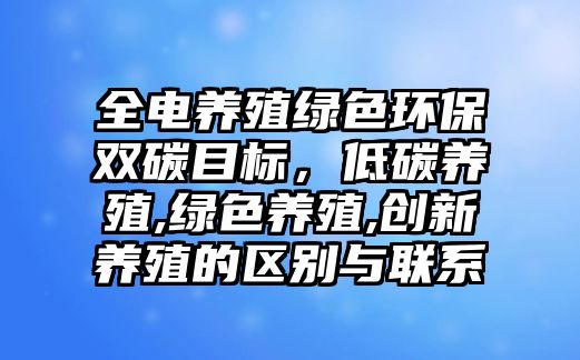 全電養(yǎng)殖綠色環(huán)保雙碳目標，低碳養(yǎng)殖,綠色養(yǎng)殖,創(chuàng)新養(yǎng)殖的區(qū)別與聯(lián)系