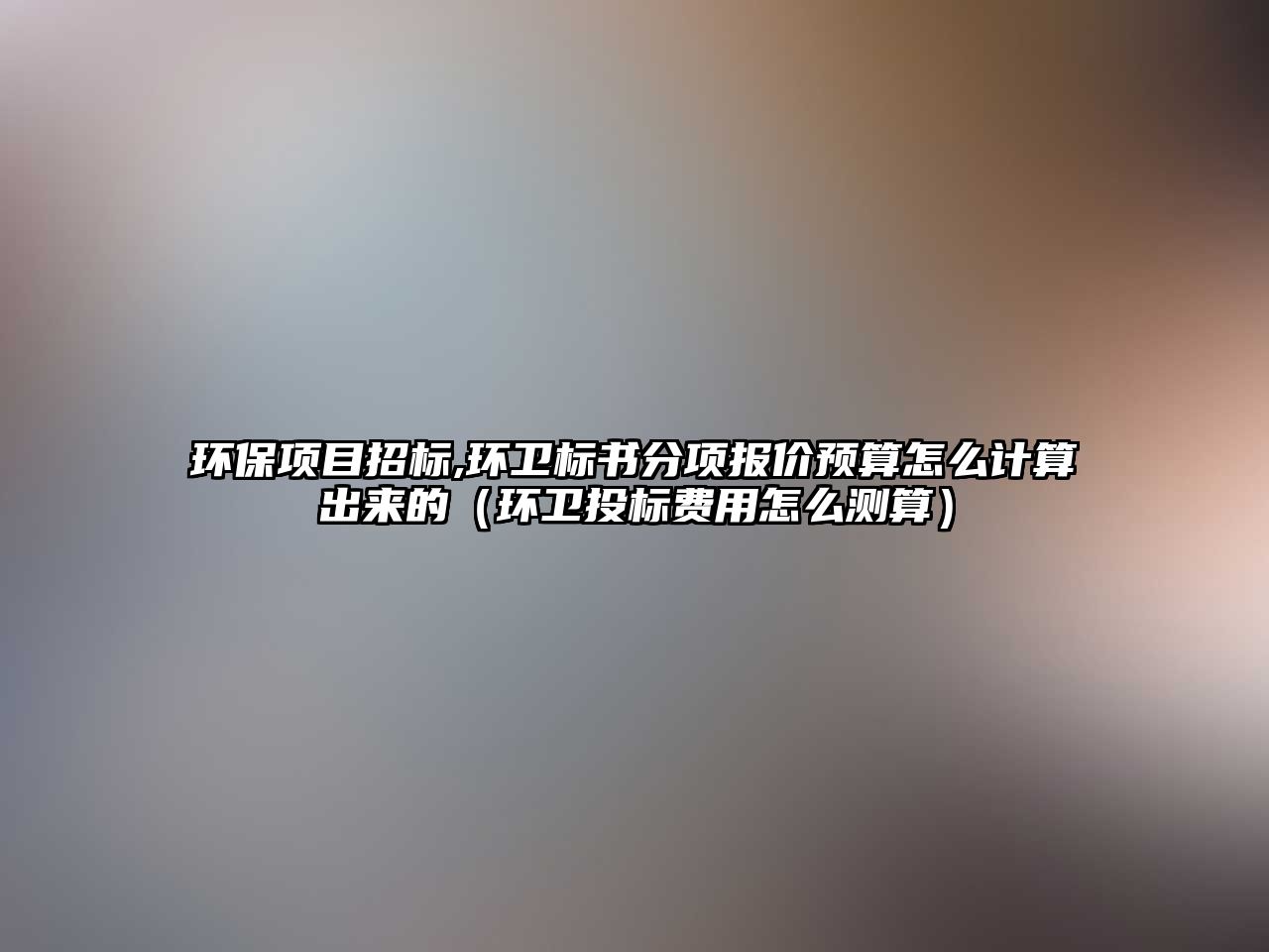 環(huán)保項目招標,環(huán)衛(wèi)標書分項報價預算怎么計算出來的（環(huán)衛(wèi)投標費用怎么測算）