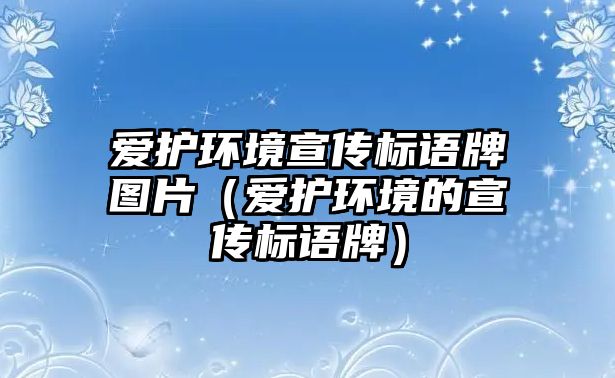 愛護環(huán)境宣傳標語牌圖片（愛護環(huán)境的宣傳標語牌）