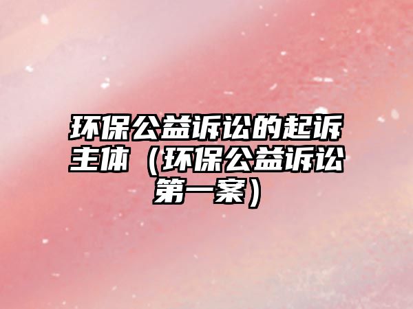 環(huán)保公益訴訟的起訴主體（環(huán)保公益訴訟第一案）