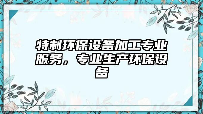 特制環(huán)保設備加工專業(yè)服務，專業(yè)生產環(huán)保設備