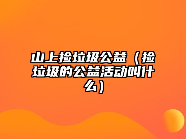 山上撿垃圾公益（撿垃圾的公益活動叫什么）