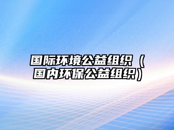 國(guó)際環(huán)境公益組織（國(guó)內(nèi)環(huán)保公益組織）