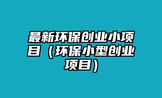 最新環(huán)保創(chuàng)業(yè)小項目（環(huán)保小型創(chuàng)業(yè)項目）