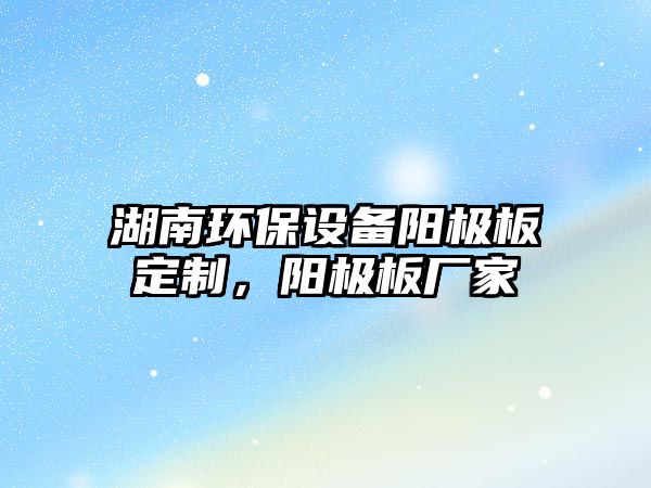 湖南環(huán)保設(shè)備陽極板定制，陽極板廠家