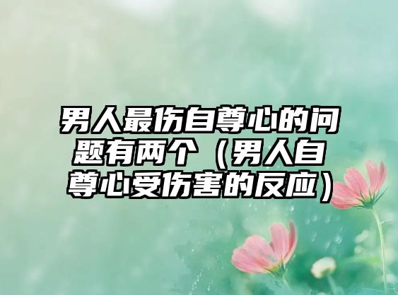 男人最傷自尊心的問題有兩個（男人自尊心受傷害的反應(yīng)）