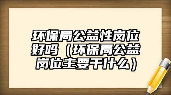 環(huán)保局公益性崗位好嗎（環(huán)保局公益崗位主要干什么）