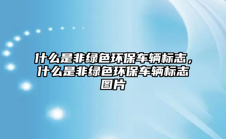 什么是非綠色環(huán)保車輛標志，什么是非綠色環(huán)保車輛標志圖片