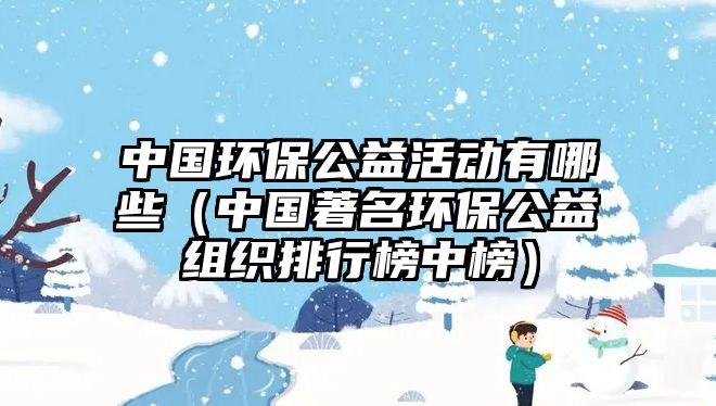 中國(guó)環(huán)保公益活動(dòng)有哪些（中國(guó)著名環(huán)保公益組織排行榜中榜）