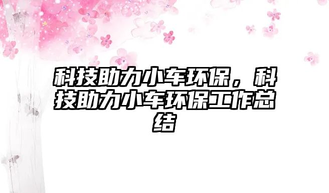 科技助力小車環(huán)保，科技助力小車環(huán)保工作總結(jié)