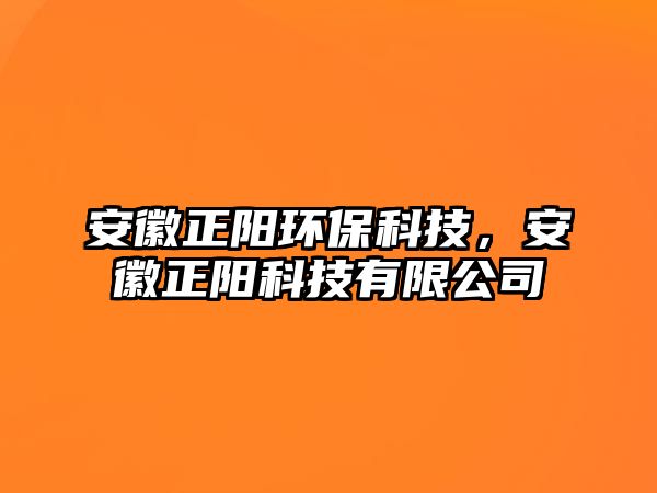 安徽正陽環(huán)?？萍?，安徽正陽科技有限公司