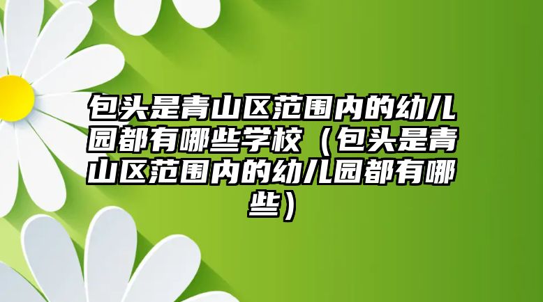 包頭是青山區(qū)范圍內(nèi)的幼兒園都有哪些學校（包頭是青山區(qū)范圍內(nèi)的幼兒園都有哪些）