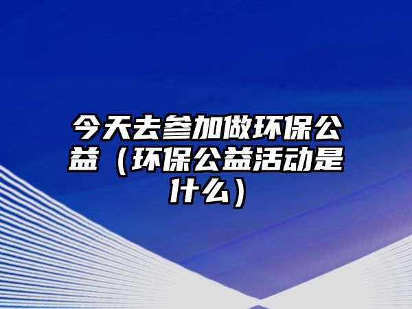 今天去參加做環(huán)保公益（環(huán)保公益活動(dòng)是什么）