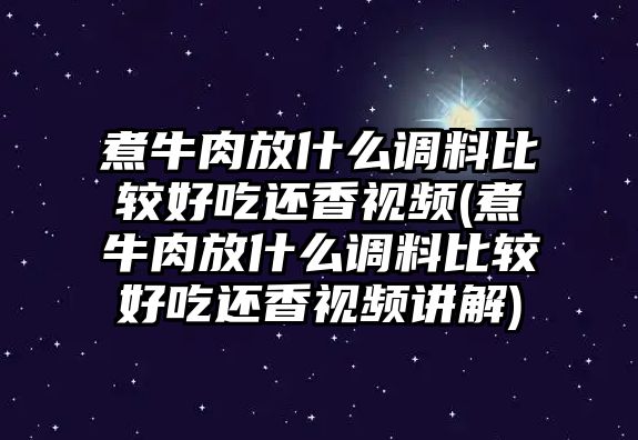 煮牛肉放什么調料比較好吃還香視頻(煮牛肉放什么調料比較好吃還香視頻講解)