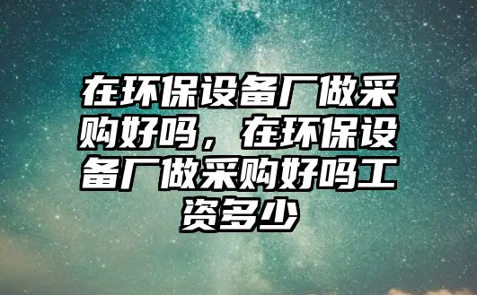 在環(huán)保設(shè)備廠做采購(gòu)好嗎，在環(huán)保設(shè)備廠做采購(gòu)好嗎工資多少