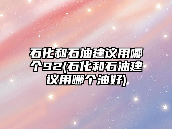 石化和石油建議用哪個(gè)92(石化和石油建議用哪個(gè)油好)