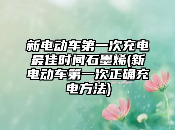 新電動車第一次充電最佳時間石墨烯(新電動車第一次正確充電方法)