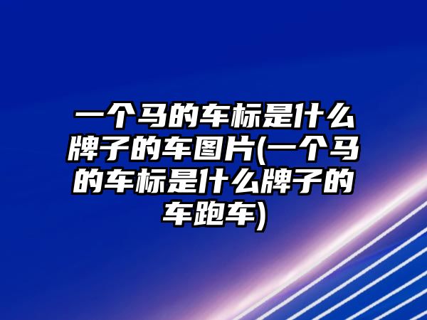 一個(gè)馬的車標(biāo)是什么牌子的車圖片(一個(gè)馬的車標(biāo)是什么牌子的車跑車)