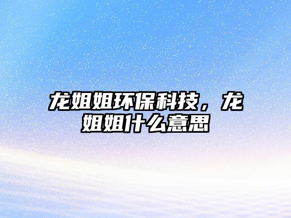 龍姐姐環(huán)保科技，龍姐姐什么意思