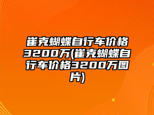 崔克蝴蝶自行車價(jià)格3200萬(wàn)(崔克蝴蝶自行車價(jià)格3200萬(wàn)圖片)