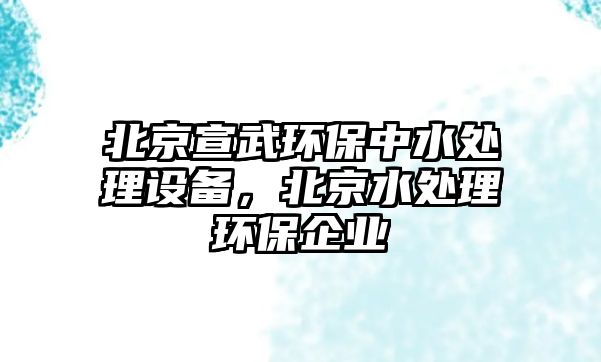 北京宣武環(huán)保中水處理設(shè)備，北京水處理環(huán)保企業(yè)