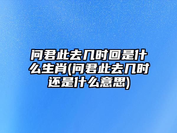 問君此去幾時(shí)回是什么生肖(問君此去幾時(shí)還是什么意思)