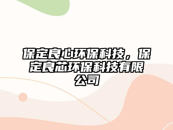 保定良心環(huán)?？萍?，保定良芯環(huán)保科技有限公司