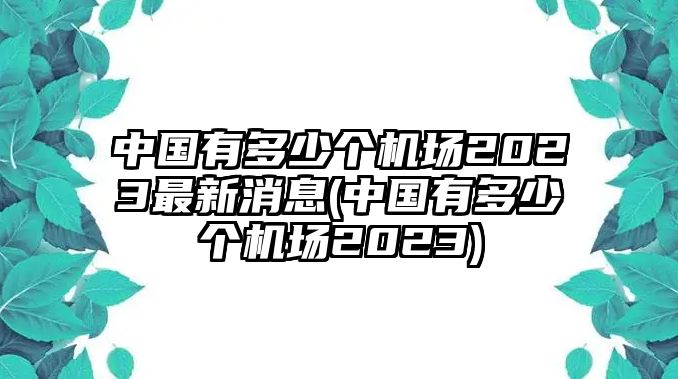 中國有多少個(gè)機(jī)場2023最新消息(中國有多少個(gè)機(jī)場2023)